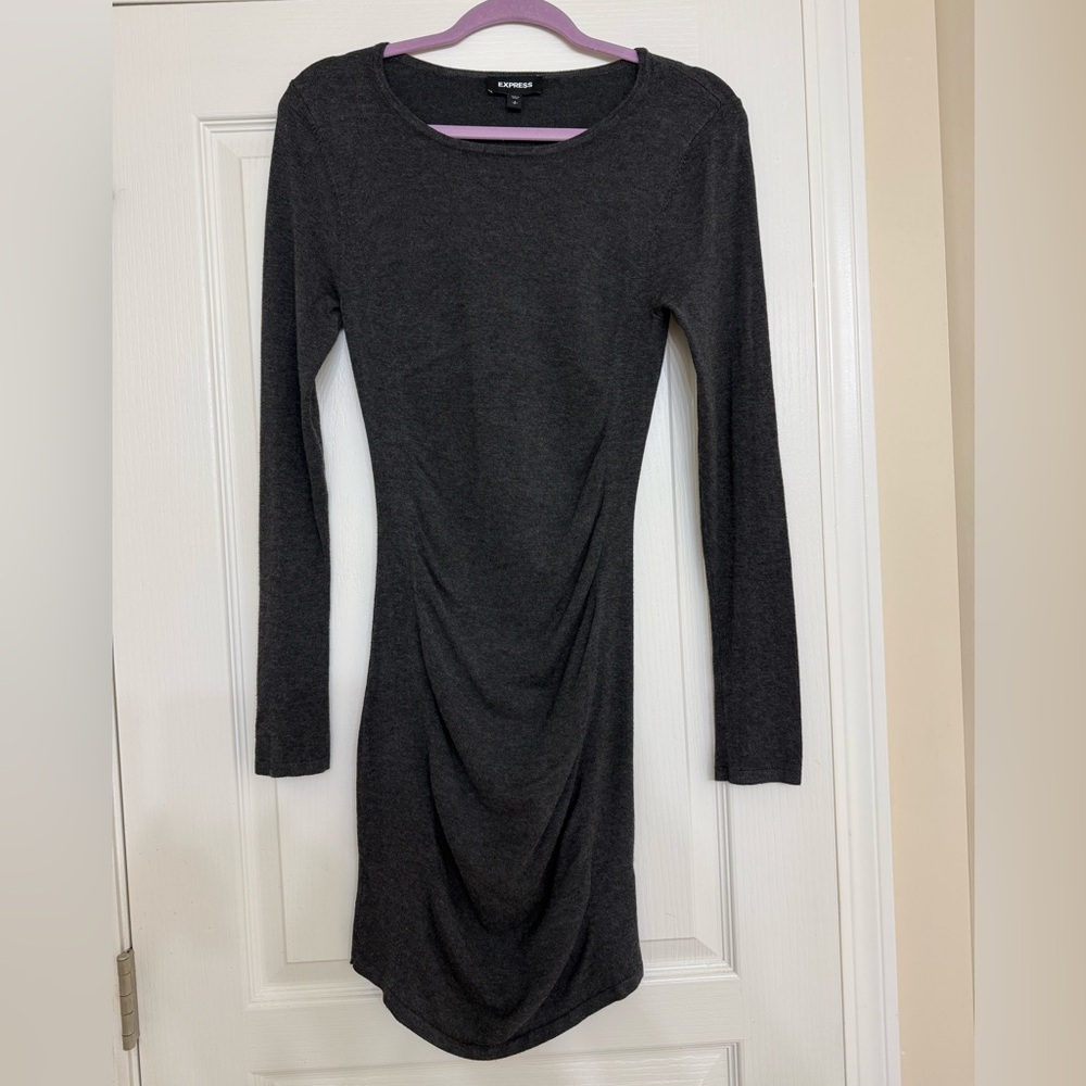 Express Charcoal Long Sleeve Sweater Dress
